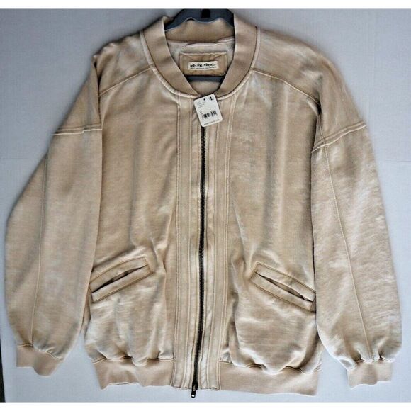 We the Free x Free People OB1525986 Women's Sz S Beige Robby Bomber Jacket - Picture 6 of 8